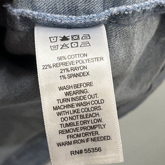 Jones & Co Shacket Womens 1X Faded Denim Button Down Shirt Western Workwear - Picture 5 of 9